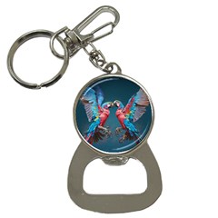 Birds Parrots Love Ornithology Species Fauna Bottle Opener Key Chain by Ndabl3x