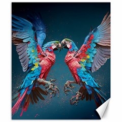 Birds Parrots Love Ornithology Species Fauna Canvas 8  X 10 