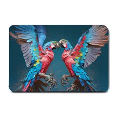 Birds Parrots Love Ornithology Species Fauna Small Doormat by Ndabl3x