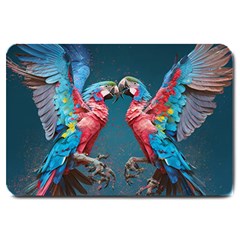 Birds Parrots Love Ornithology Species Fauna Large Doormat by Ndabl3x