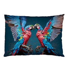 Birds Parrots Love Ornithology Species Fauna Pillow Case by Ndabl3x