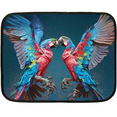 Birds Parrots Love Ornithology Species Fauna Fleece Blanket (mini) by Ndabl3x