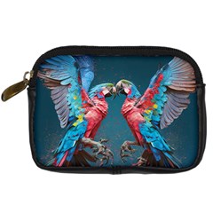 Birds Parrots Love Ornithology Species Fauna Digital Camera Leather Case by Ndabl3x