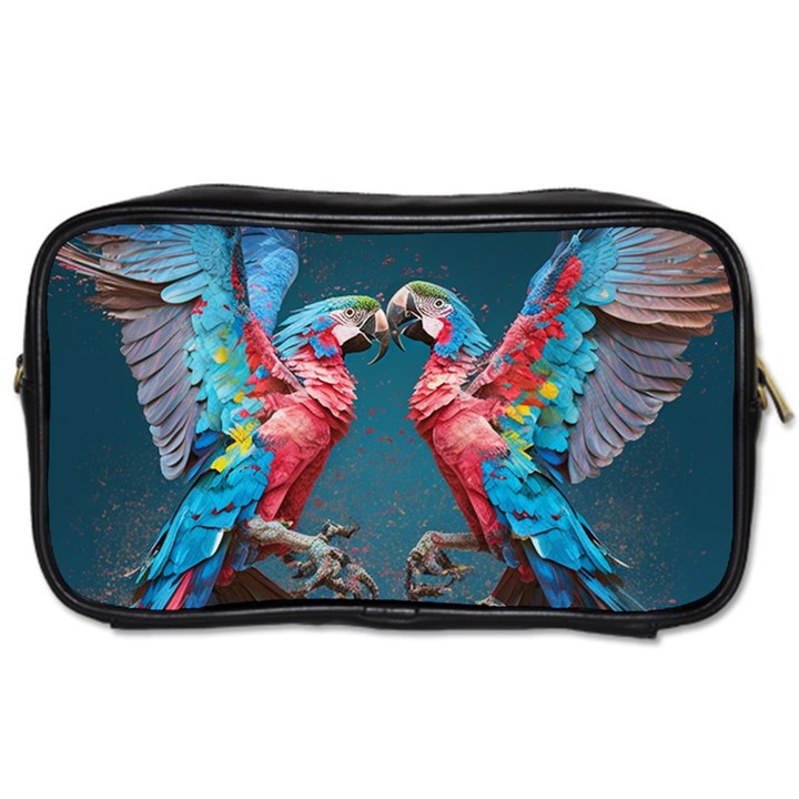 Birds Parrots Love Ornithology Species Fauna Toiletries Bag (Two Sides)