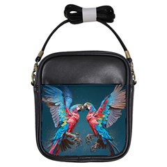 Birds Parrots Love Ornithology Species Fauna Girls Sling Bag by Ndabl3x