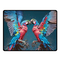 Birds Parrots Love Ornithology Species Fauna Fleece Blanket (small) by Ndabl3x