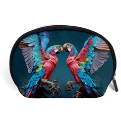 Birds Parrots Love Ornithology Species Fauna Accessory Pouch (large) by Ndabl3x