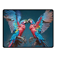 Birds Parrots Love Ornithology Species Fauna Two Sides Fleece Blanket (small) by Ndabl3x