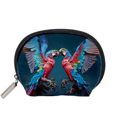 Birds Parrots Love Ornithology Species Fauna Accessory Pouch (small)