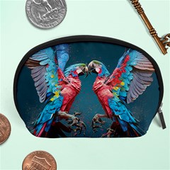 Birds Parrots Love Ornithology Species Fauna Accessory Pouch (large) by Ndabl3x