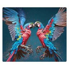 Birds Parrots Love Ornithology Species Fauna Two Sides Premium Plush Fleece Blanket (small) by Ndabl3x