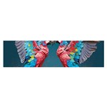 Birds Parrots Love Ornithology Species Fauna Oblong Satin Scarf (16  x 60 ) Front