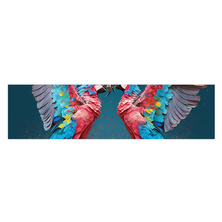 Birds Parrots Love Ornithology Species Fauna Oblong Satin Scarf (16  x 60 )