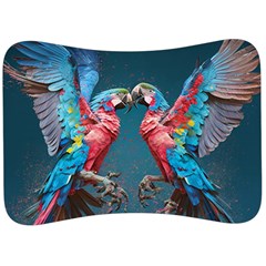 Birds Parrots Love Ornithology Species Fauna Velour Seat Head Rest Cushion by Ndabl3x