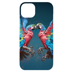 Birds Parrots Love Ornithology Species Fauna Iphone 14 Plus Black Uv Print Case