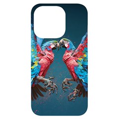 Birds Parrots Love Ornithology Species Fauna Iphone 14 Pro Black Uv Print Case