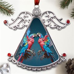 Birds Parrots Love Ornithology Species Fauna Metal Angel With Crystal Ornament by Ndabl3x