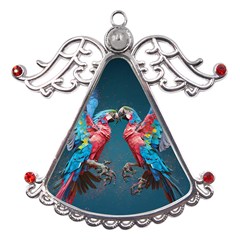 Birds Parrots Love Ornithology Species Fauna Metal Angel With Crystal Ornament by Ndabl3x