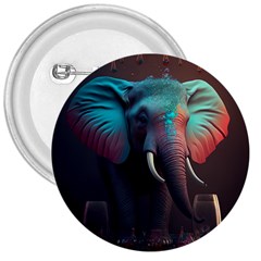 Elephant Tusks Trunk Wildlife Africa 3  Buttons by Ndabl3x