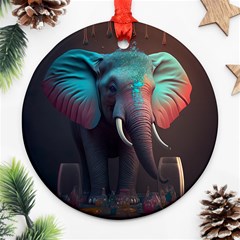 Elephant Tusks Trunk Wildlife Africa Ornament (round) by Ndabl3x