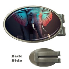 Elephant Tusks Trunk Wildlife Africa Money Clips (oval)  by Ndabl3x