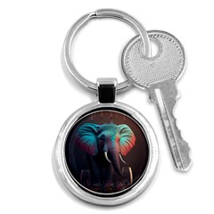 Elephant Tusks Trunk Wildlife Africa Key Chain (round) by Ndabl3x