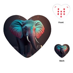 Elephant Tusks Trunk Wildlife Africa Playing Cards Single Design (heart)