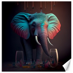 Elephant Tusks Trunk Wildlife Africa Canvas 20  X 20  by Ndabl3x