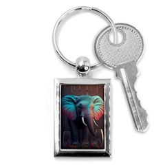 Elephant Tusks Trunk Wildlife Africa Key Chain (rectangle) by Ndabl3x