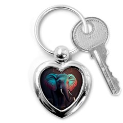 Elephant Tusks Trunk Wildlife Africa Key Chain (heart) by Ndabl3x