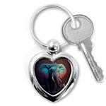 Elephant Tusks Trunk Wildlife Africa Key Chain (Heart) Front