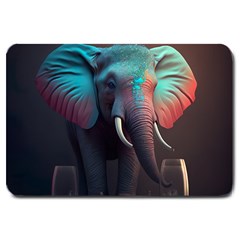 Elephant Tusks Trunk Wildlife Africa Large Doormat by Ndabl3x