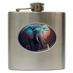 Elephant Tusks Trunk Wildlife Africa Hip Flask (6 Oz) by Ndabl3x