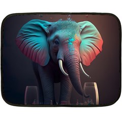 Elephant Tusks Trunk Wildlife Africa Fleece Blanket (mini) by Ndabl3x