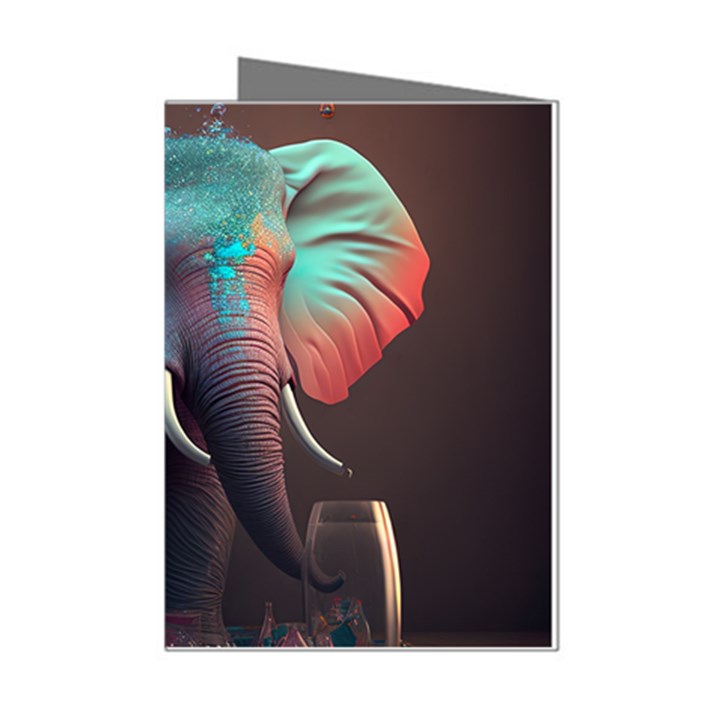 Elephant Tusks Trunk Wildlife Africa Mini Greeting Cards (Pkg of 8)