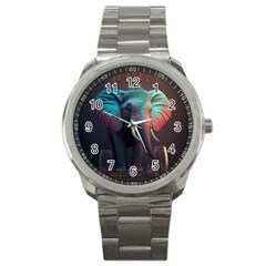 Elephant Tusks Trunk Wildlife Africa Sport Metal Watch by Ndabl3x