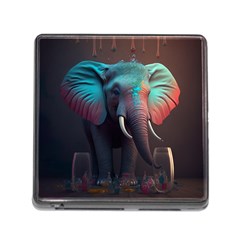 Elephant Tusks Trunk Wildlife Africa Memory Card Reader (square 5 Slot) by Ndabl3x