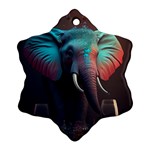 Elephant Tusks Trunk Wildlife Africa Ornament (Snowflake) Front