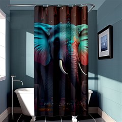 Elephant Tusks Trunk Wildlife Africa Shower Curtain 36  X 72  (stall)  by Ndabl3x