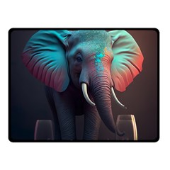 Elephant Tusks Trunk Wildlife Africa Fleece Blanket (small) by Ndabl3x