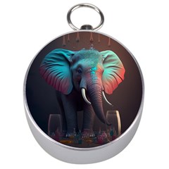 Elephant Tusks Trunk Wildlife Africa Silver Compasses by Ndabl3x