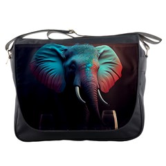 Elephant Tusks Trunk Wildlife Africa Messenger Bag by Ndabl3x