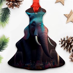 Elephant Tusks Trunk Wildlife Africa Christmas Tree Ornament (two Sides) by Ndabl3x