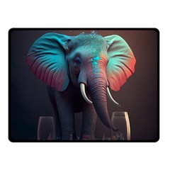 Elephant Tusks Trunk Wildlife Africa Two Sides Fleece Blanket (small) by Ndabl3x