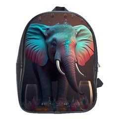 Elephant Tusks Trunk Wildlife Africa School Bag (xl) by Ndabl3x