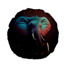 Elephant Tusks Trunk Wildlife Africa Standard 15  Premium Flano Round Cushions by Ndabl3x