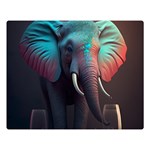 Elephant Tusks Trunk Wildlife Africa Two Sides Premium Plush Fleece Blanket (Large) Blanket Back