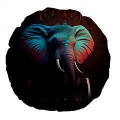 Elephant Tusks Trunk Wildlife Africa Large 18  Premium Flano Round Cushions by Ndabl3x