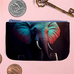 Elephant Tusks Trunk Wildlife Africa Large Coin Purse by Ndabl3x