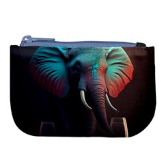 Elephant Tusks Trunk Wildlife Africa Large Coin Purse by Ndabl3x